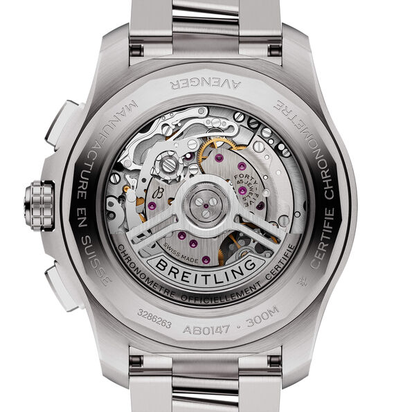 Breitling Avenger B01 Chronograph Watch Tan Dial Steel Bracelet, 44mm