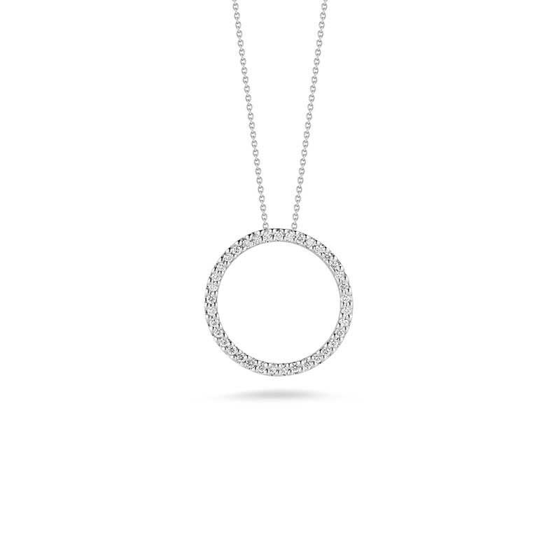 Roberto Coin Tiny Treasures Diamond Circle Necklace 18K image number 0