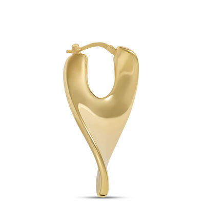 Toscano Long Ribbon Hoops, 14K Yellow Gold