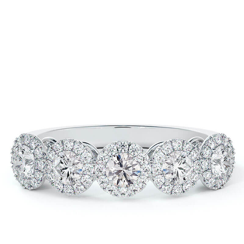 De Beers Forevermark 5-Stone Diamond Halo Band 18K image number 0