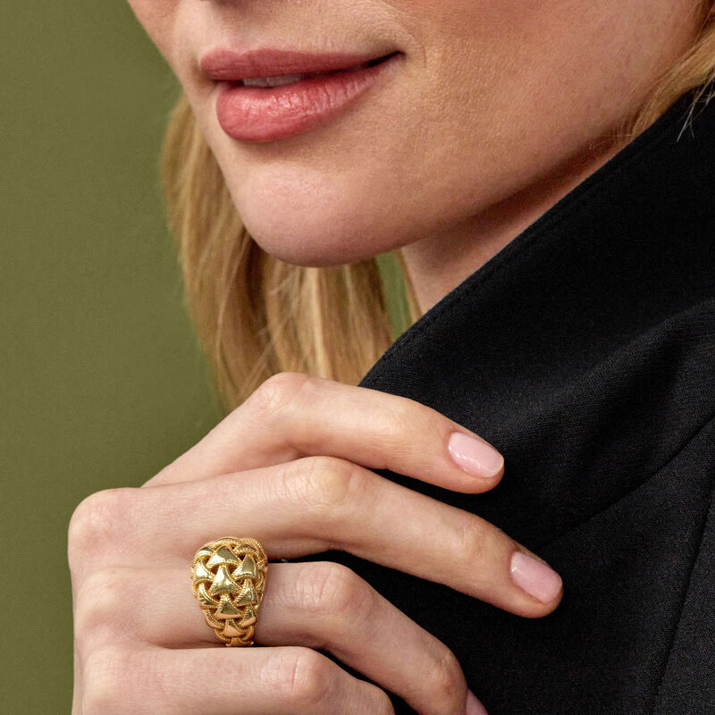 Toscano Woven Dome Ring, 14K Yellow Gold Size 6 image number 3