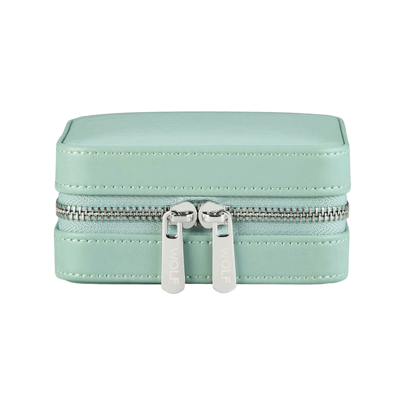 WOLF X LIBERTY Julia Interior Print Small Travel Jewelry Zip Case - Sage Green image number 1