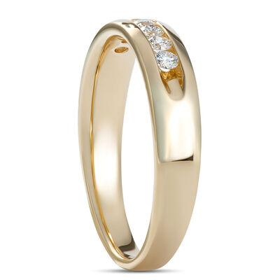 Classic Channel Set Diamond Band, ⅓ Total Carat Weight, 14K Yellow Gold
