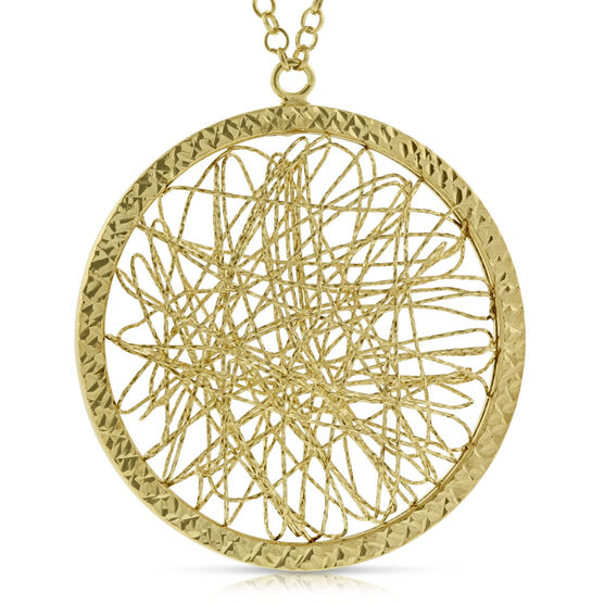 Toscano Webbed Medallion Necklace 14K
