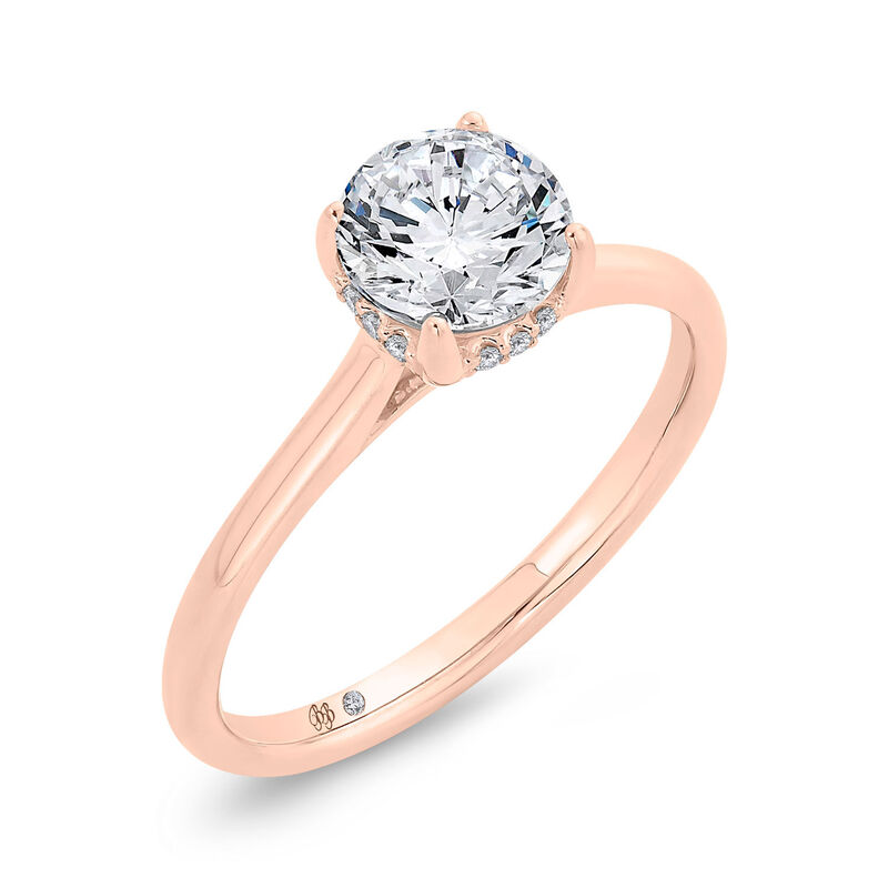 Bella Ponte Rose Gold Engagement Ring Setting 14K image number 1