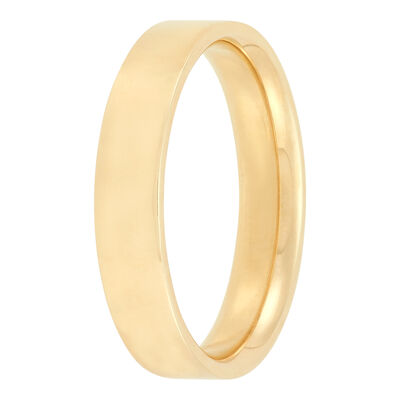 Yellow Gold Polished Pipe Comfort Fit 4mm Band 14K