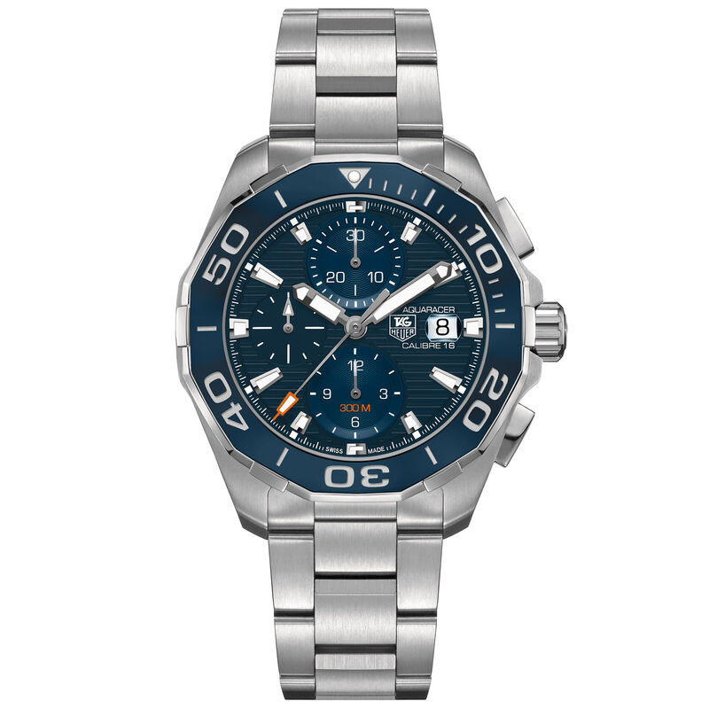 TAG Heuer Aquaracer Calibre 16 Automatic Mens Blue Steel Chronograph Watch image number 0