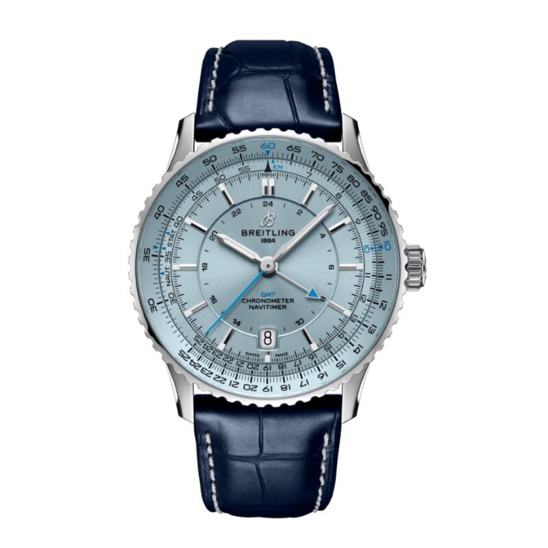 Breitling Navitimer Automatic Ice Blue Dial Alligator Strap Watch, 41mm image number 0