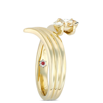 Triple Shank Marquise Diamond Bypass Ring, ⅓ Carat Total Weight, 14K Yellow Gold
