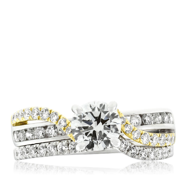 Two-Tone Diamond Bridal Set 14K image number 2
