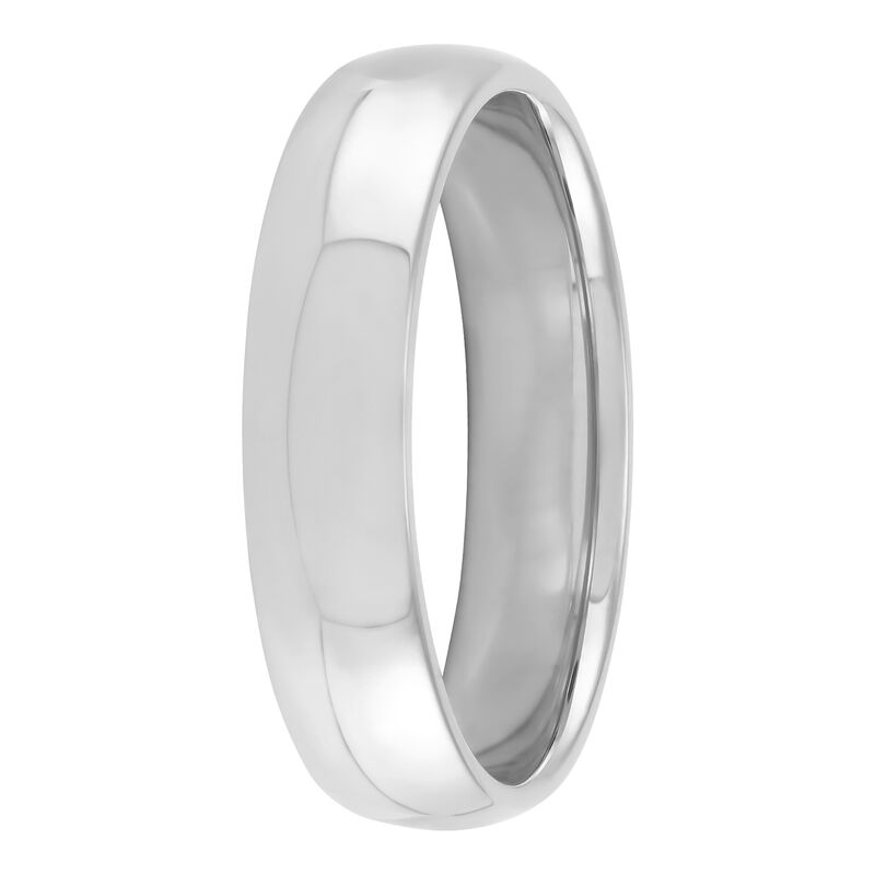 Polished Rounded Comfort Fit 5mm Band in Platinum image number 0