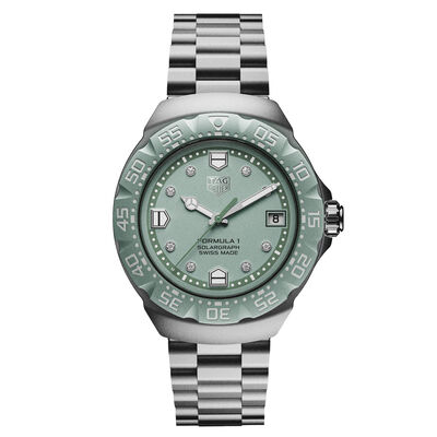 TAG Heuer Formula 1 Solargraph Green Dial Watch, 38mm