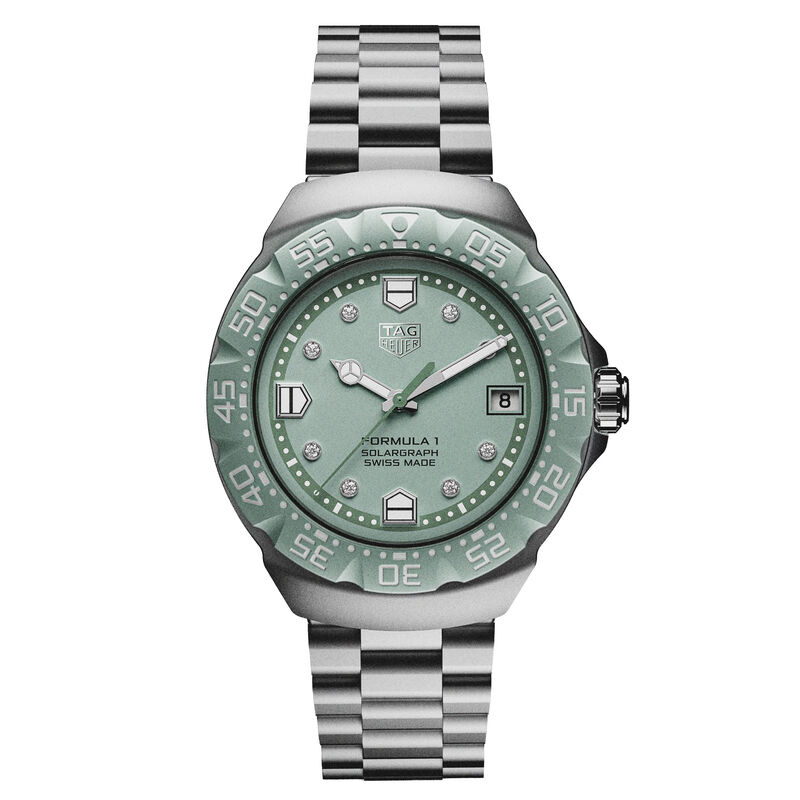 TAG Heuer Formula 1 Solargraph Green Dial Watch, 38mm image number 0