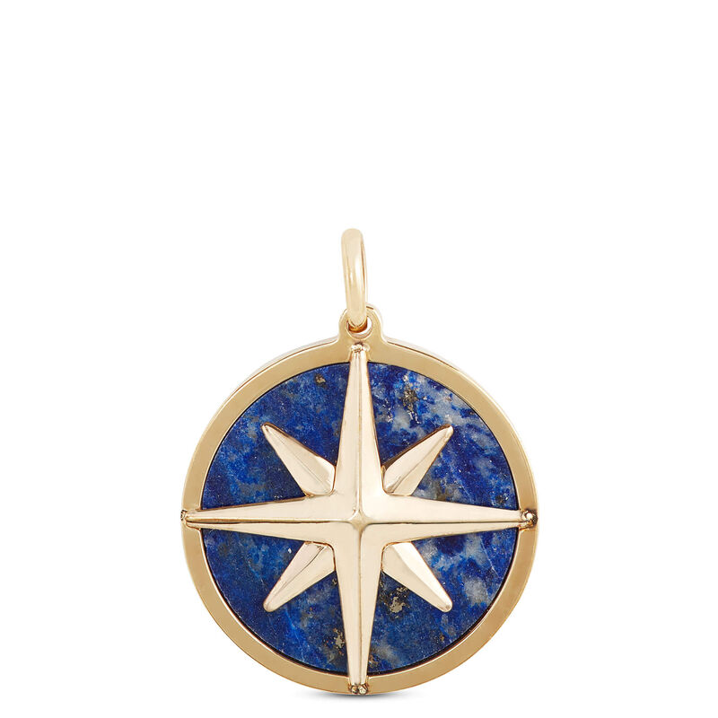 Toscano Lapis Compass Pendant, 14K Yellow Gold image number 0