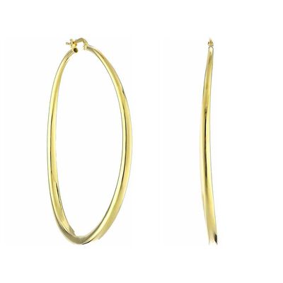 Roberto Coin XL Graduated Curved Hoop Earrings 18K