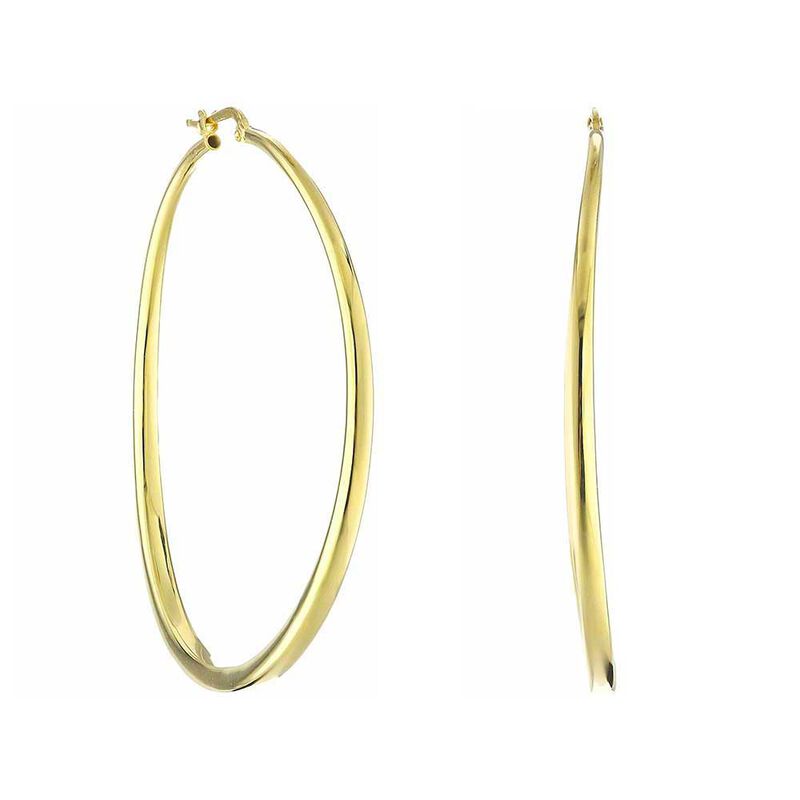 Roberto Coin XL Graduated Curved Hoop Earrings 18K image number 1