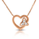 Rose Gold Diamond Heart Necklace 14K