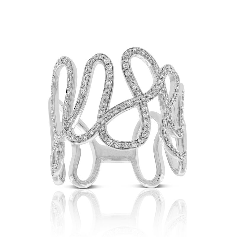 Open Squiggle Diamond Ring 14K image number 0