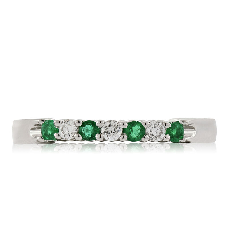 Delicate Emerald & Diamond Ring 14K image number 2