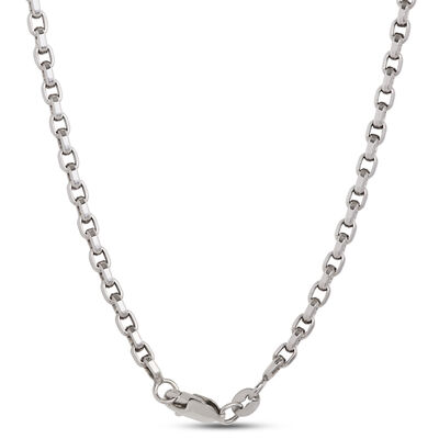 Toscano 24-Inch Rolo Necklace, 14K White Gold