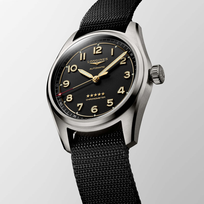 Longines Spirit Chronometer Watch Titanium Case Black Strap, 40mm image number 1