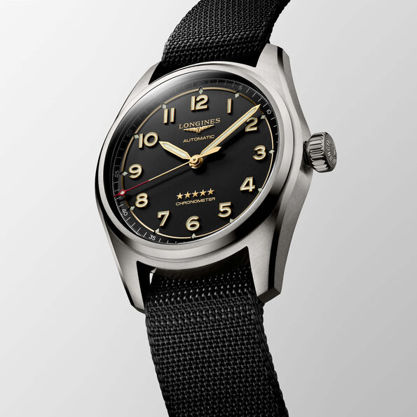 Longines Spirit Chronometer Watch Titanium Case Black Strap, 40mm