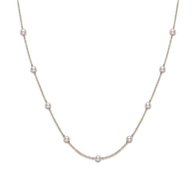 Mikimoto 16 Inch Akoya Cultured Pearl Necklace in 18K Yellow Gold