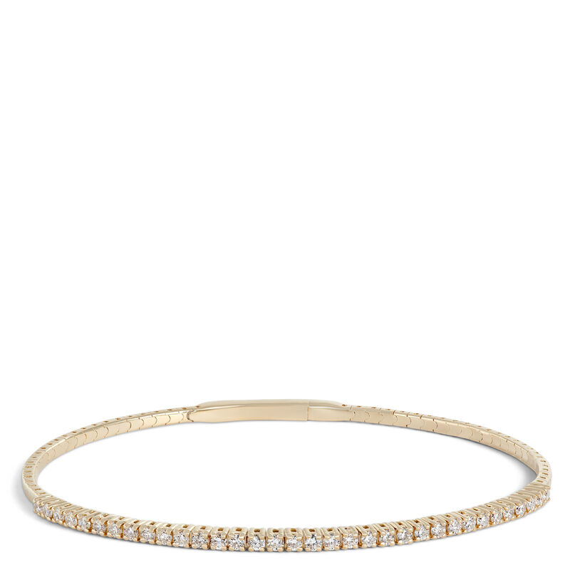Flexy Diamond Bangle Bracelet, 14K Yellow Gold image number 0
