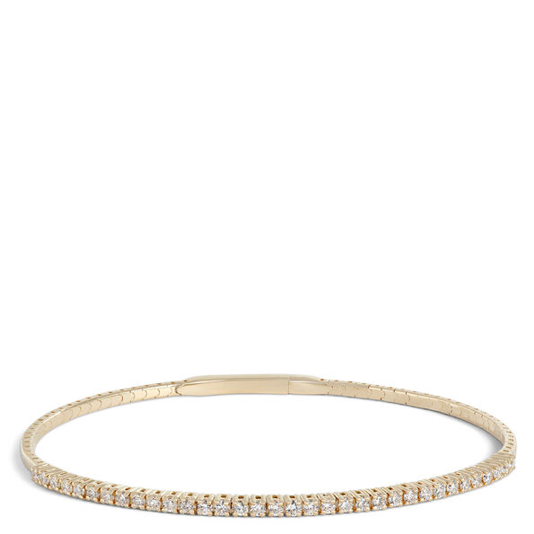Flexy Diamond Bangle Bracelet, 14K Yellow Gold