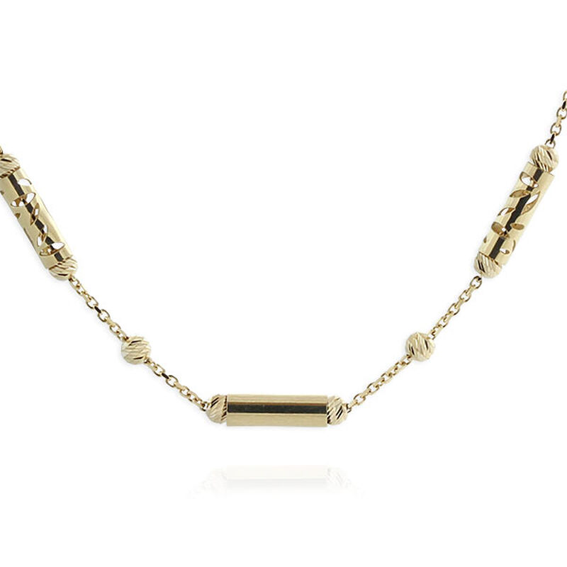 Toscano Diamond-Cut Bead Necklace 18K, 18" image number 3