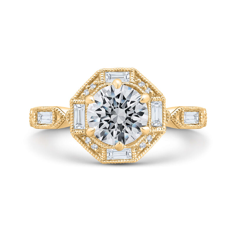 Bella Ponte Engagement Ring Setting, 14K Yellow Gold image number 3