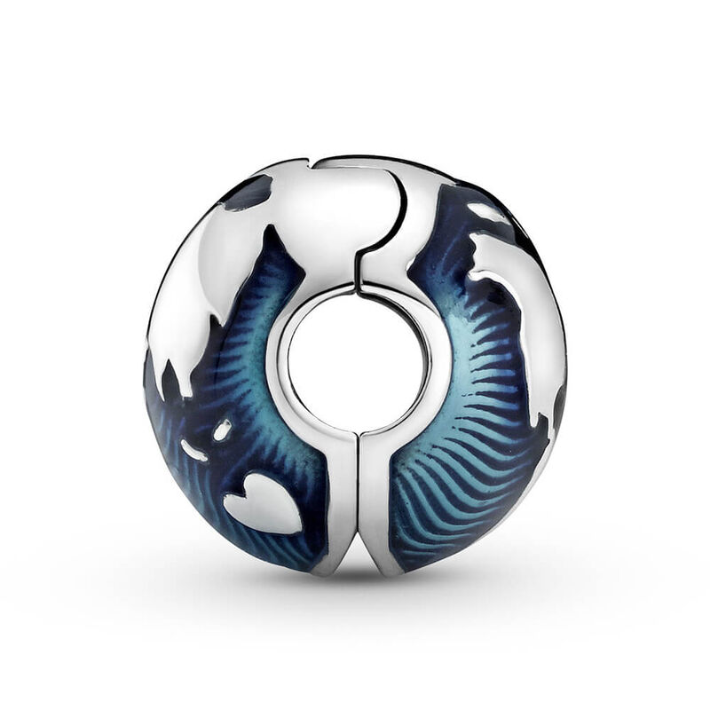 Pandora Blue Globe Clip Enamel Charm image number 2