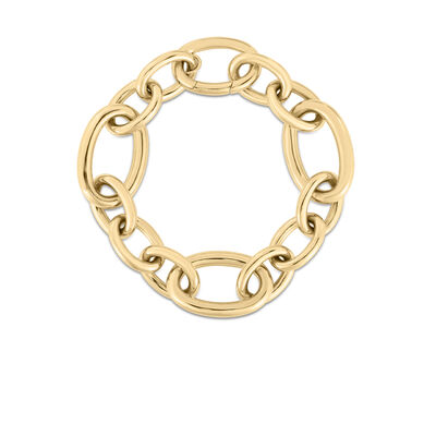 Roberto Coin 18k Yellow Designer Gold Alternating Oval and Round Link Bracelet