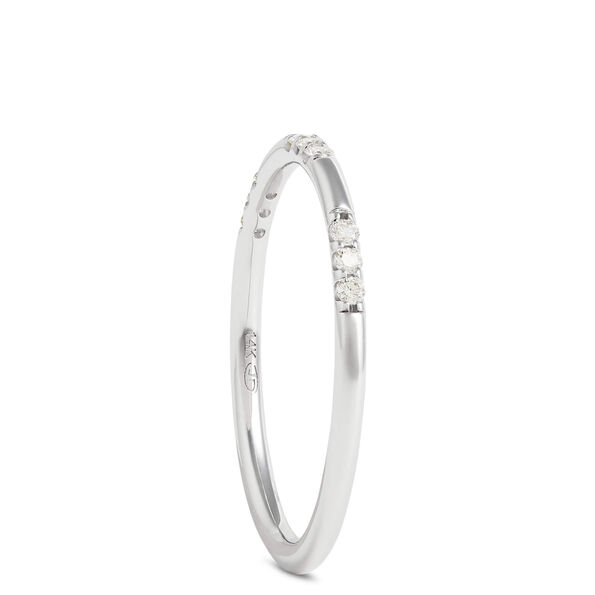 Stackable Round Diamond Ring, 14K White Gold