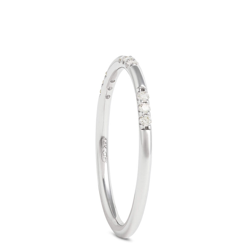 Stackable Round Diamond Ring, 14K White Gold image number 1