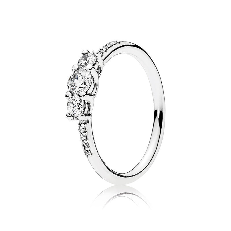 Pandora Clear 3-Stone CZ Ring image number 0