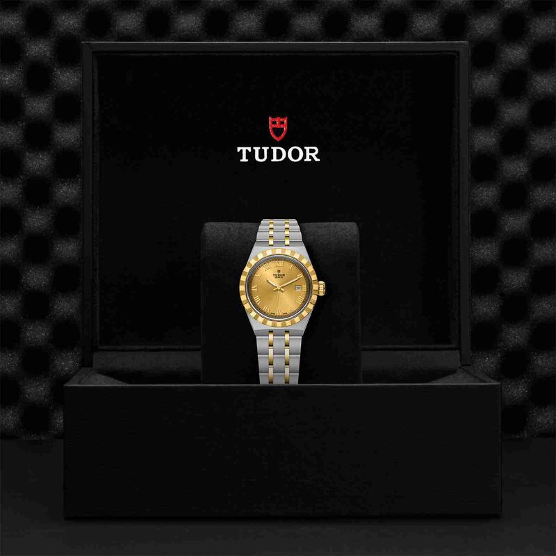 TUDOR Royal Watch Steel Case Champagne Dial Steel and Gold Bracelet, 28mm image number 1