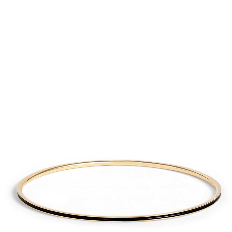 Toscano Black Enamel Slip On Bangle, 14K Yellow Gold image number 0