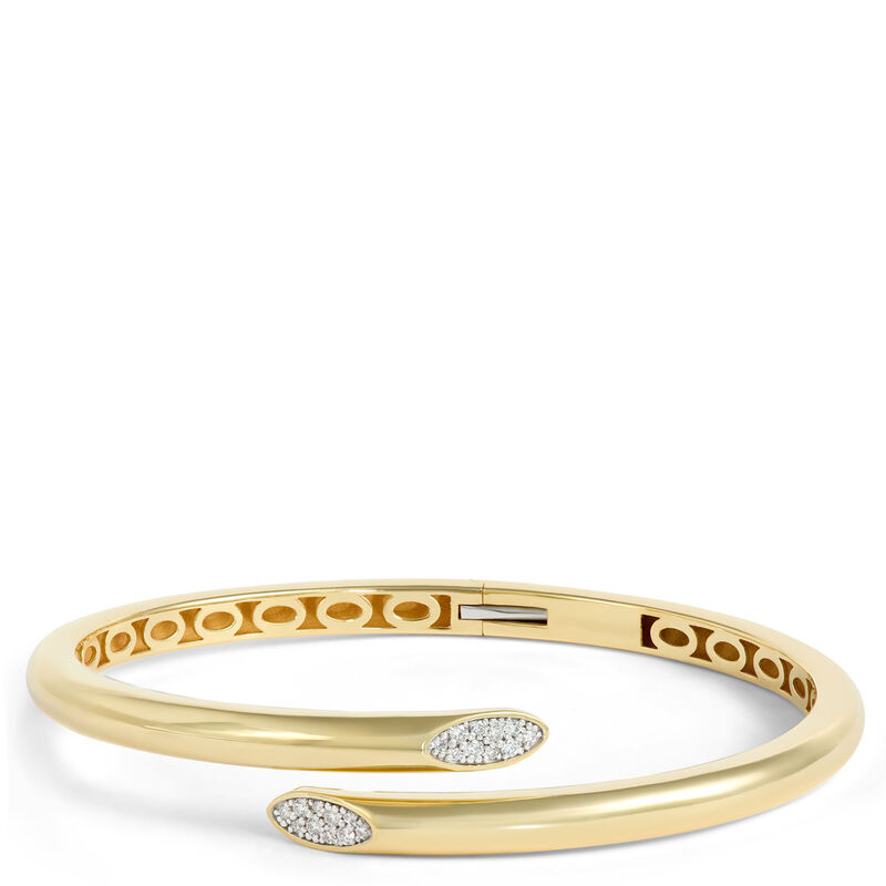 Toscano Bypass Bangle with Diamonds, 18K Yellow Gold image number 0