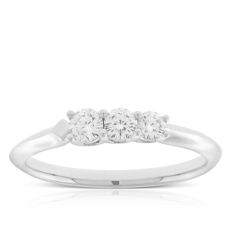 Jade Trau for Ben Bridge Signature Diamond Graduated 3-Stone Diamond Ring in Platinum image number 0