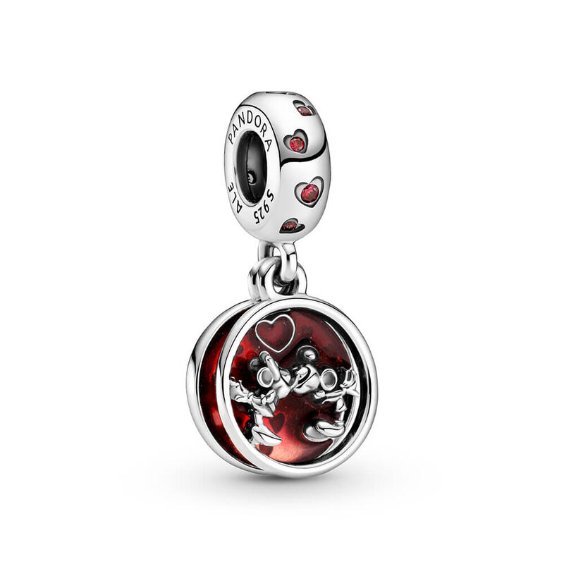Pandora Disney Mickey Mouse & Minnie Mouse Love and Kisses CZ & Enamel Dangle Charm image number 0