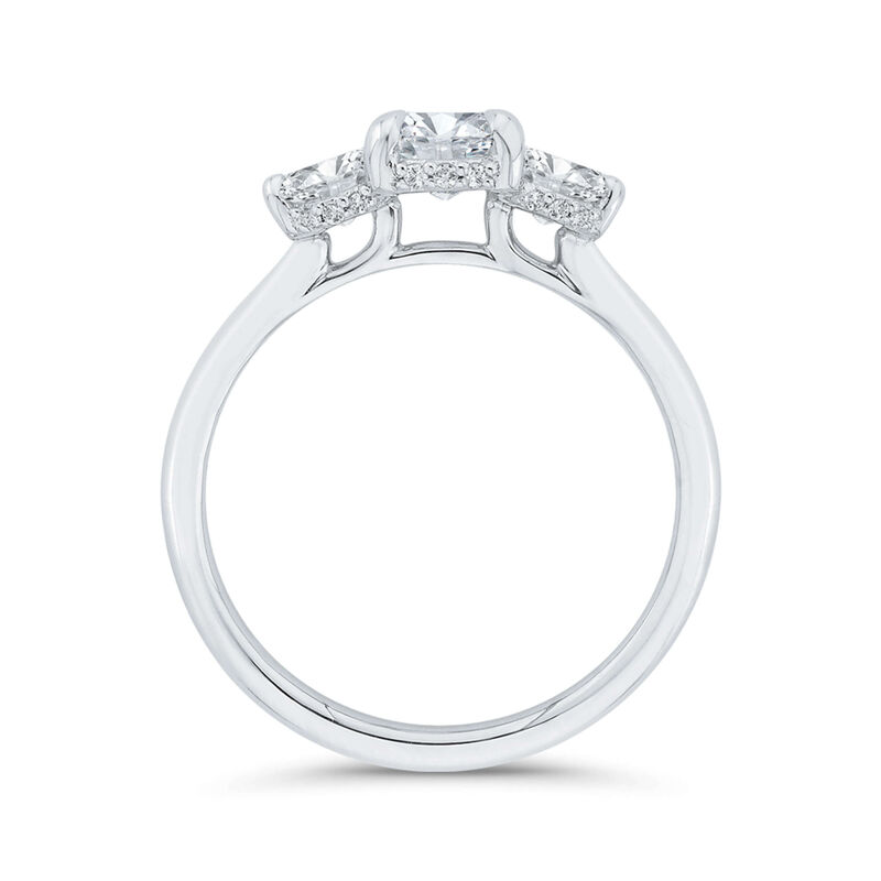 Bella Ponte 3-Stone Oval Cut Diamond Engagement Ring in Platinum image number 3