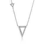 Diamond Triangle Geometric Necklace 14K