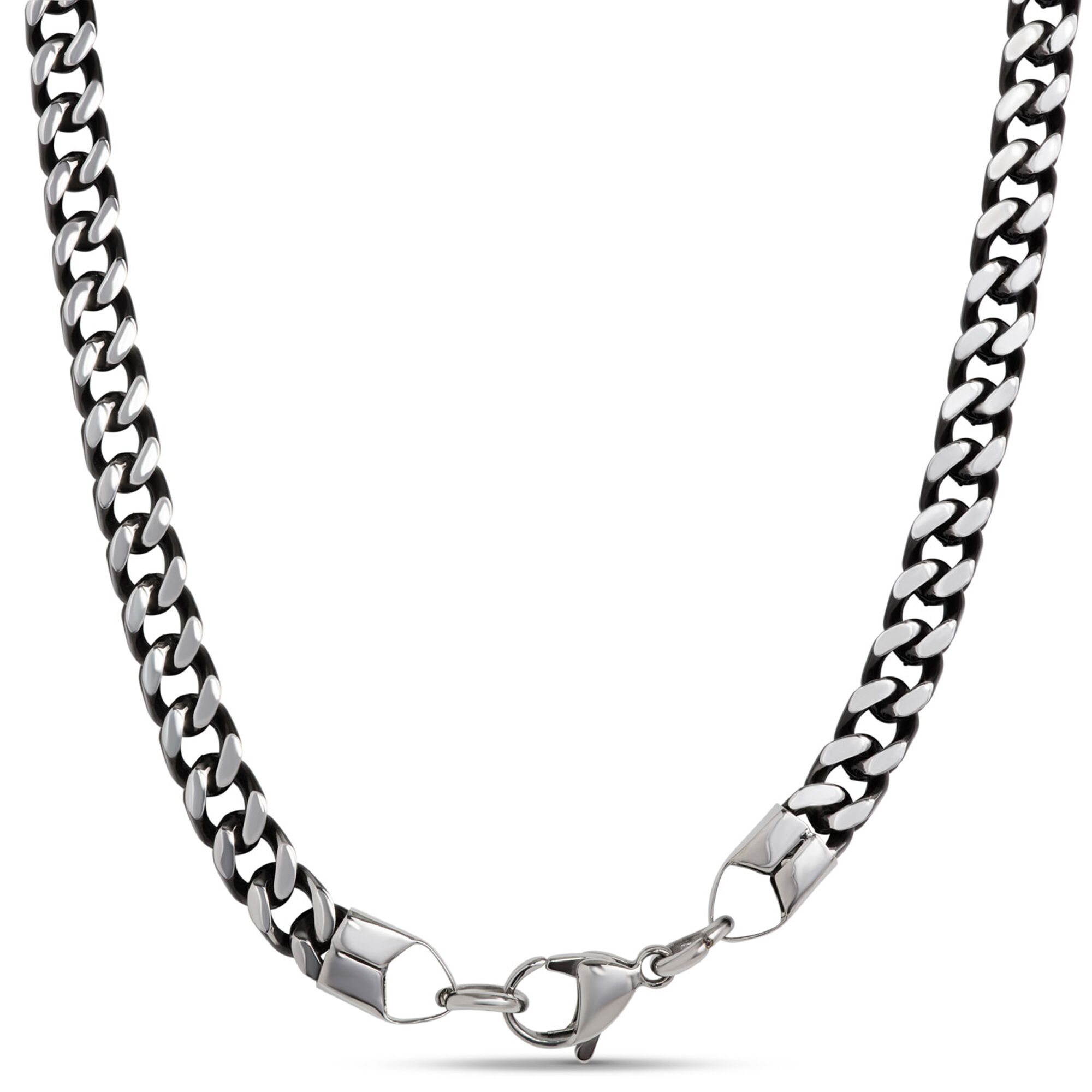 Black IP Curb Chain in Stainless Steel, 24