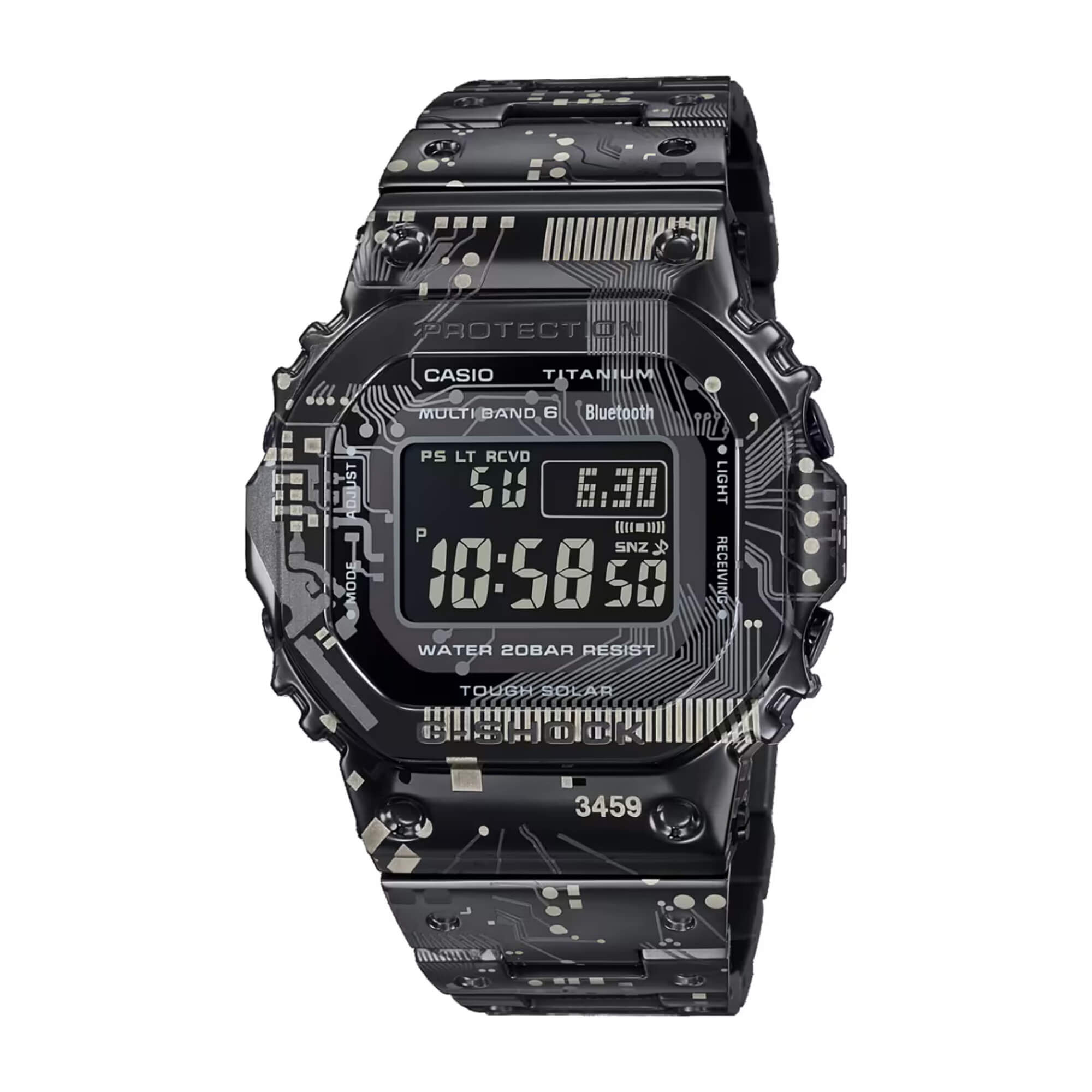 G-Shock Full Metal Watch Digital Dial Black Camo Titanium Bracelet