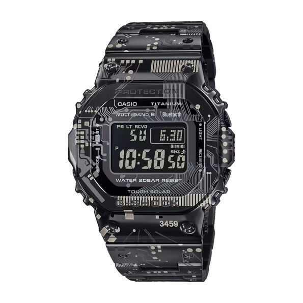 G-Shock Full Metal Watch Digital Dial Black Camo Titanium Bracelet, 49.3mm