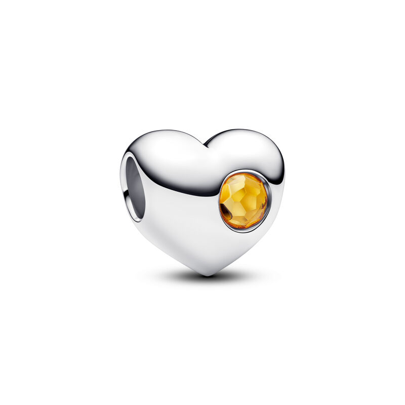 Pandora Engravable Honey Stone Heart Charm image number 0