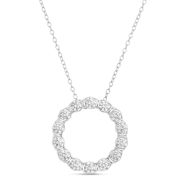 Ben Bridge Signature Circle Pendant Diamond and Platinum Necklace