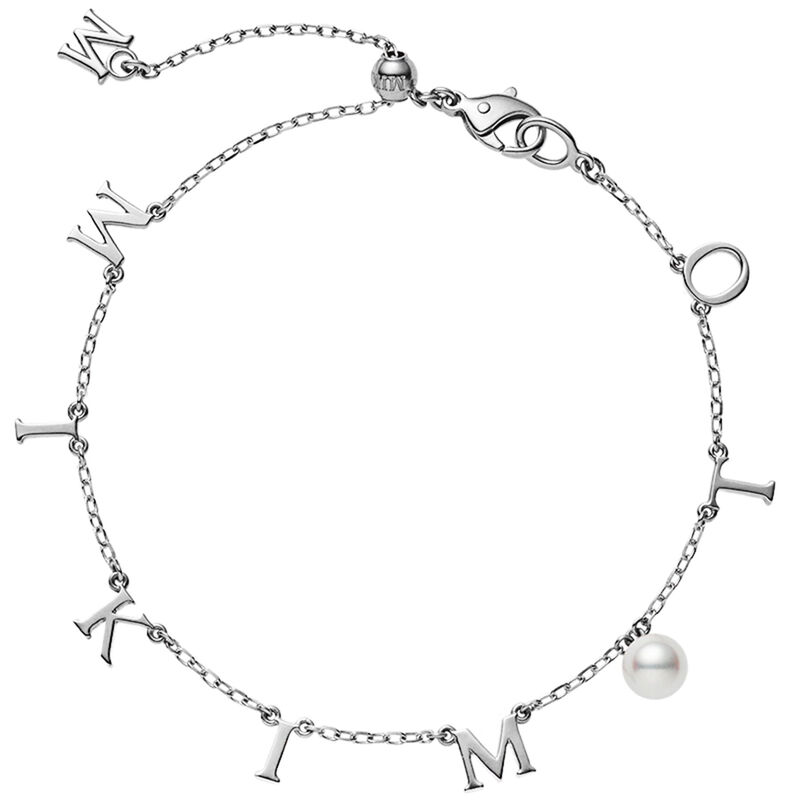 Mikimoto Akoya Cultured Pearl Charm Bracelet in 18K White Gold image number 0