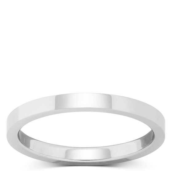 Polished Pipe Comfort Fit 2mm Band in Platinum